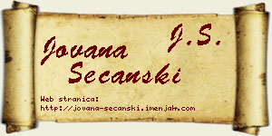 Jovana Sečanski vizit kartica